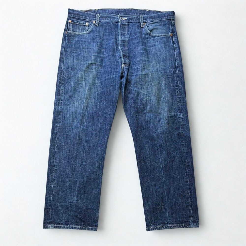 Levis 501 Jeans Men 40x27 Straight Button Fly Blue Medium Wash Classic Denim